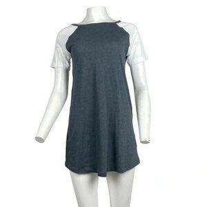Casual Short Dress Grey/White